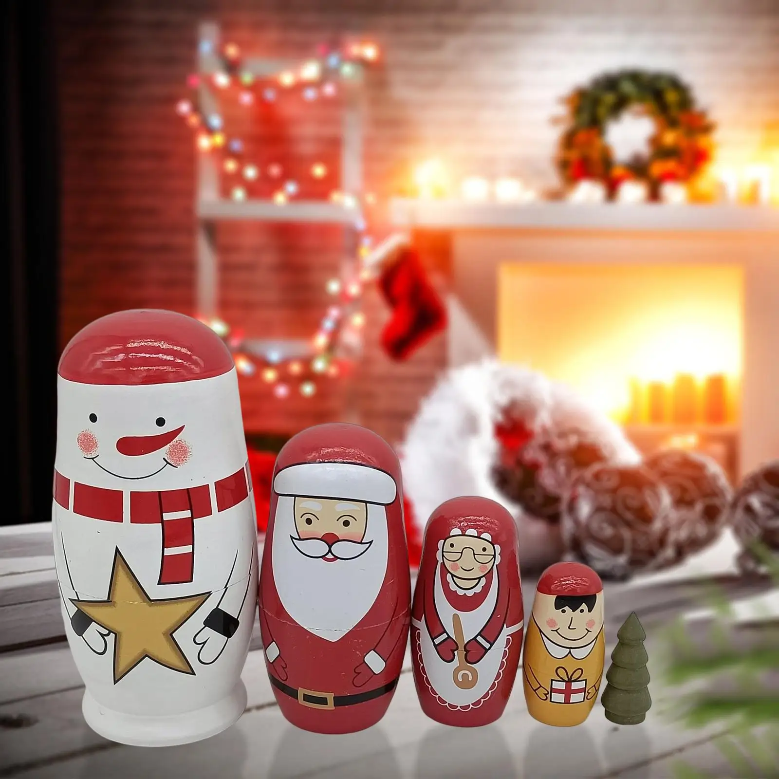 5x Wooden Russian Nesting Dolls Christmas Wood Crafts for Kids New Year Gift
5x Wooden Russian Nesting Dolls Christmas Wood Crafts for Kids New Year Gift