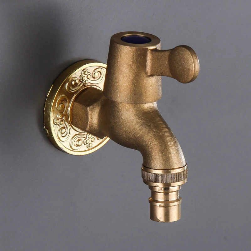 

Antique Brass Single cold Tap Outdoor Garden Faucet Wall Mount Wash Basin Bibcock Washing Machine mop taps Watering Fitting