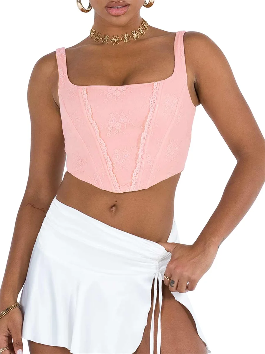 Women Floral Lace Crop Vest Tops Corsets Y2K Sleeveless Square Neck Spaghetti Strap Bustier Tanks Club Streetwear Vintage Grunge
Women Floral Lace Crop Vest Tops Corsets Y2K Sleeveless Square Neck Spaghetti Strap Bustier Tanks Club Streetwear Vintage Grunge