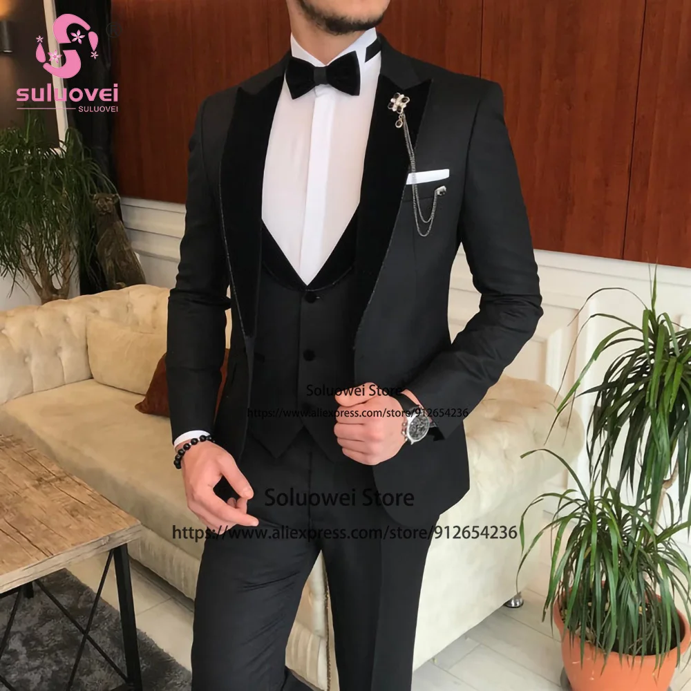 Fashion Peaked Lapel Tuxedo Slim Fit 3 Piece Jacket Vest Pants Set Male Office Business Blazer Formal Groom Wedding Suit For Men
Fashion Peaked Lapel Tuxedo Slim Fit 3 Piece Jacket Vest Pants Set Male Office Business Blazer Formal Groom Wedding Suit For Men