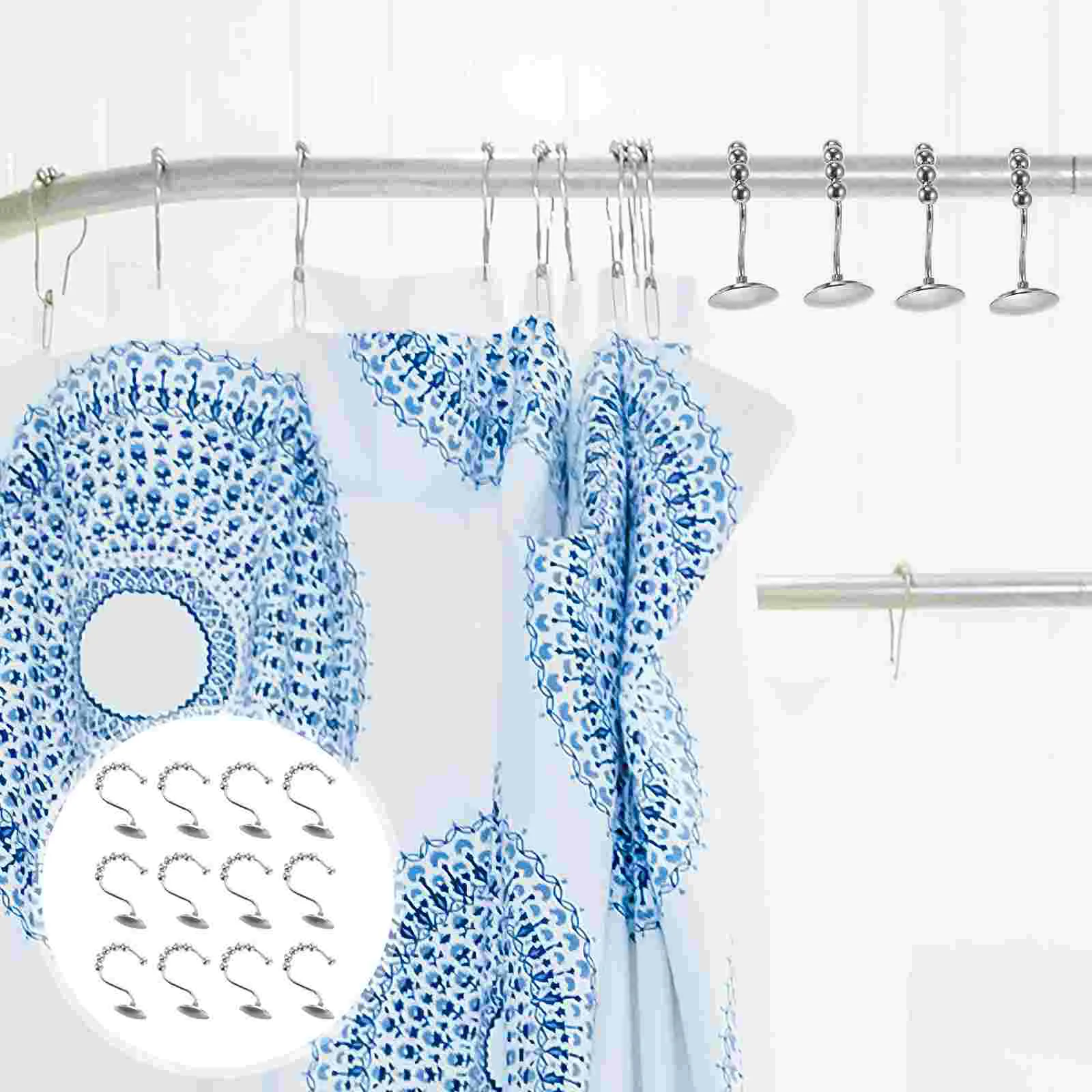Curtain Shower Hooks Rings Hanger Metal Bathroom Decorative Hook Rod Bath Clip Beaded Accessories Hanging Holders Clips Drapery
Curtain Shower Hooks Rings Hanger Metal Bathroom Decorative Hook Rod Bath Clip Beaded Accessories Hanging Holders Clips Drapery