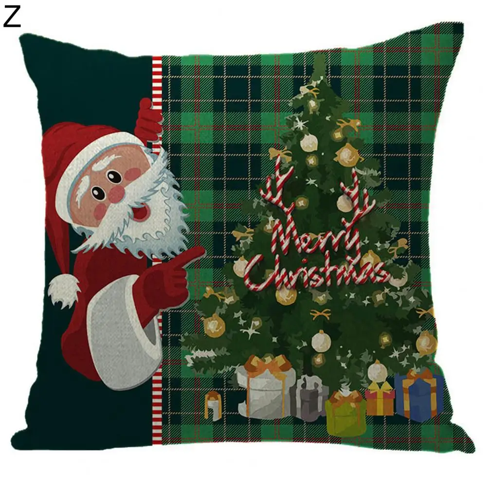

Unique Merry Christmas Cushion Case Festival Office Decor Easy Insertion Pillow Cover Hidden Zipper for Bedroom