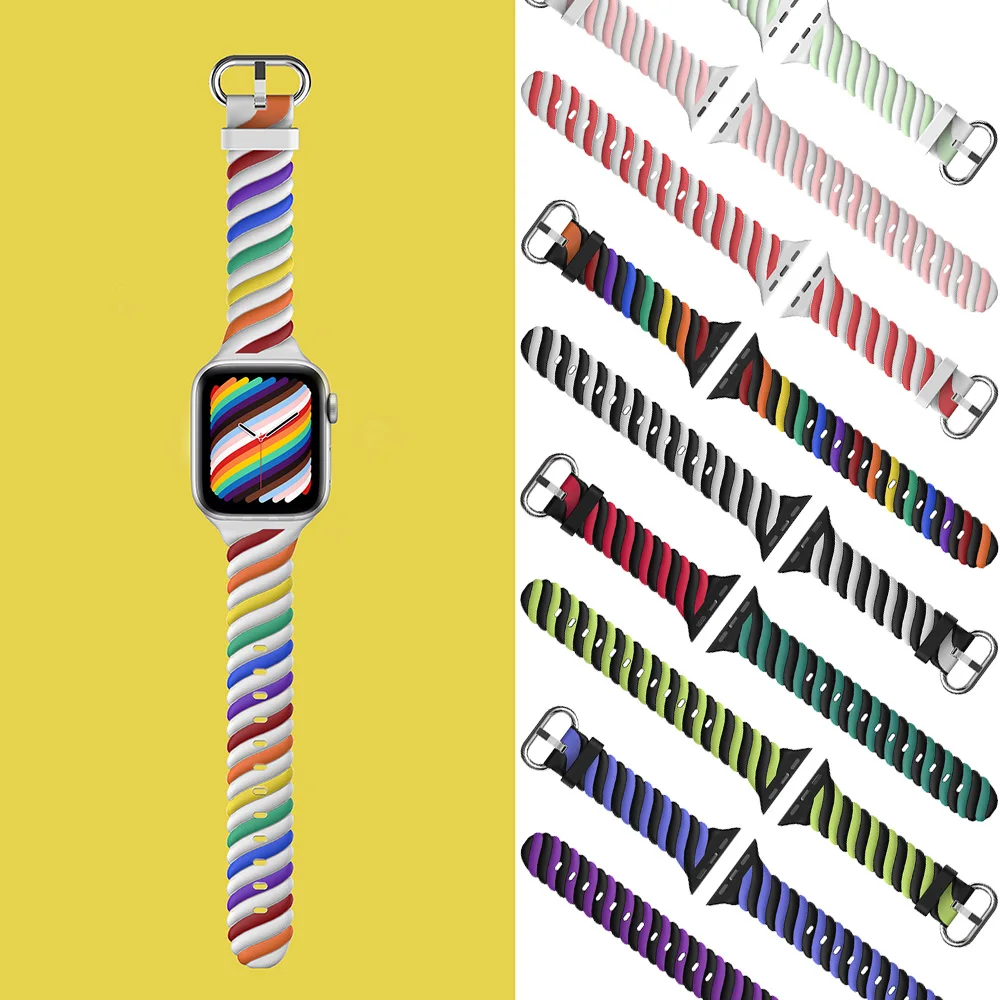 Braided Slicone Straps For Apple Watch Band 7 45 44mm 40mm 41 42mm 38mm Soft Waterproof Wristband Bracelet For iWatch SE 6 54321
Braided Slicone Straps For Apple Watch Band 7 45 44mm 40mm 41 42mm 38mm Soft Waterproof Wristband Bracelet For iWatch SE 6 54321