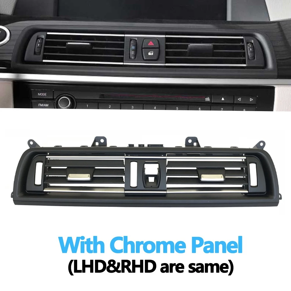 Plated Black Dashboard Central Air Conditioner Vent Grille Complete Assembly for BMW 5 Series F10 F11 F18 64229209136
Plated Black Dashboard Central Air Conditioner Vent Grille Complete Assembly for BMW 5 Series F10 F11 F18 64229209136