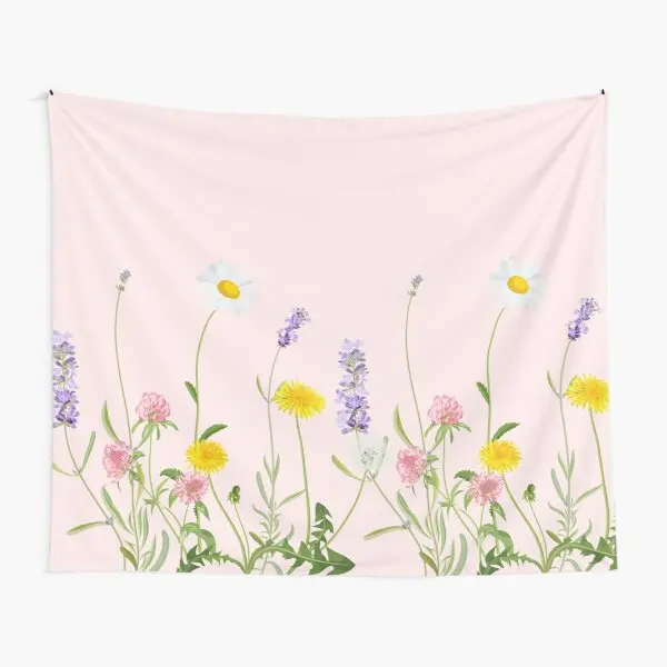 

Blush Pink Wildflower Dreams Tapestry Colored Art Decor Room Hanging Decoration Blanket Wall Living Mat Yoga Towel Beautiful