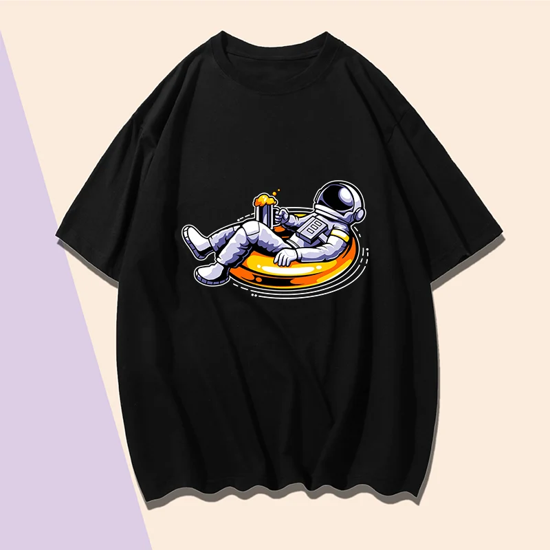 Hip Hop Swim Ring Astronaut Print T Shirts Summer Short Sleeve Man Woman T-shirt Cotton Round Neck Black Plus Size Loose T Shirt
Hip Hop Swim Ring Astronaut Print T Shirts Summer Short Sleeve Man Woman T-shirt Cotton Round Neck Black Plus Size Loose T Shirt