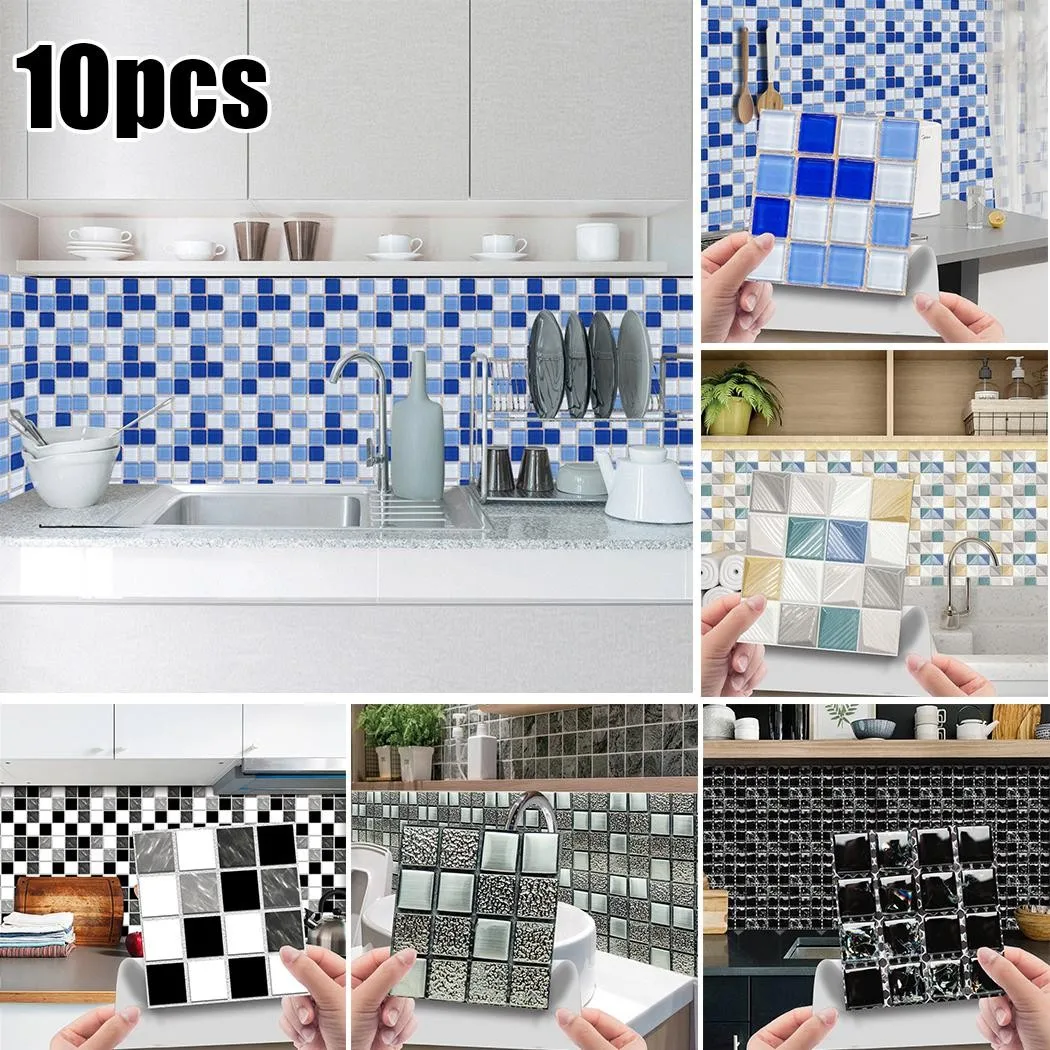 10pcs Marble Mosaic Tiles Wall Sticker Adhesive Waterproof Wallpaper Kitchen Bathroom Peel & Stick Transfers Flat Covers
10pcs Marble Mosaic Tiles Wall Sticker Adhesive Waterproof Wallpaper Kitchen Bathroom Peel & Stick Transfers Flat Covers