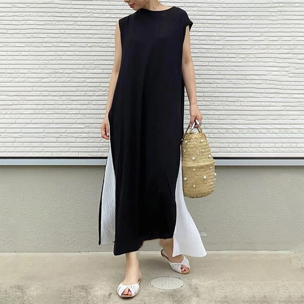 2022 Summer New Art Stitched Sleeveless Big Swing Dress Minimalist Patchwork Design Casual Elegant Dress For Thin Japan Korea
2022 Summer New Art Stitched Sleeveless Big Swing Dress Minimalist Patchwork Design Casual Elegant Dress For Thin Japan Korea