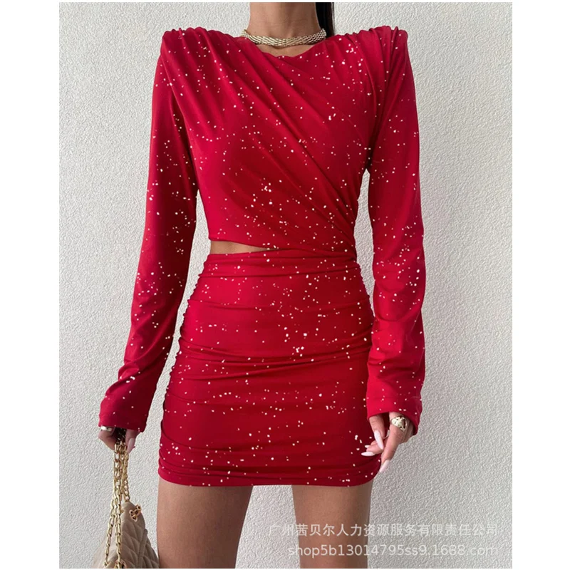 Mandylandy Women Elegant Ruched Mini Dress Lady Y2K Street Fashion Long Sleeve O Neck High Waist Hollow Out Bodycon A-line Dress 
Mandylandy Women Elegant Ruched Mini Dress Lady Y2K Street Fashion Long Sleeve O Neck High Waist Hollow Out Bodycon A-line Dress