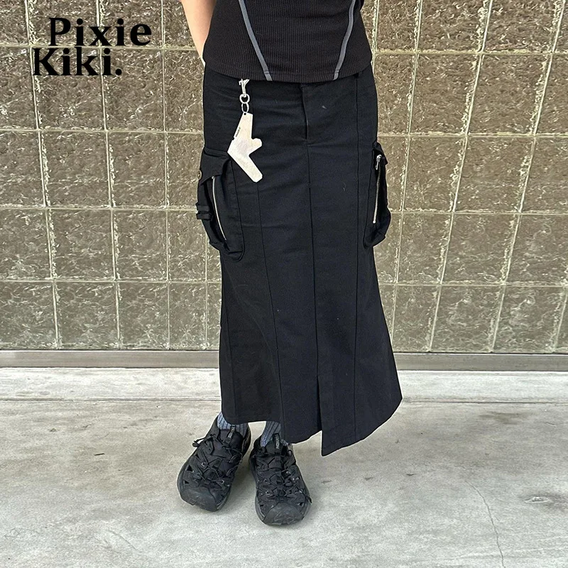 PixieKiki Black Cargo Long Skirt Japanese Y2k Streetwear Korean Style High Waisted Skirts for Women Bottoms P71-EE27
PixieKiki Black Cargo Long Skirt Japanese Y2k Streetwear Korean Style High Waisted Skirts for Women Bottoms P71-EE27