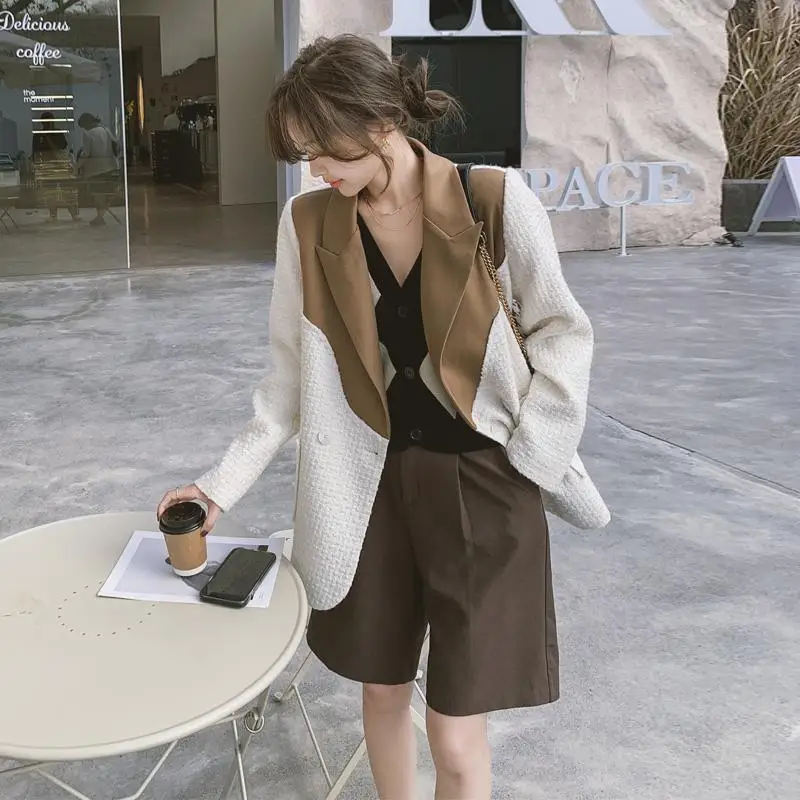Suit Coat Women's Spring And Autumn 2022 New Style Temperament Korean Design Sense Contrast Color Stitching Suit
Suit Coat Women's Spring And Autumn 2022 New Style Temperament Korean Design Sense Contrast Color Stitching Suit