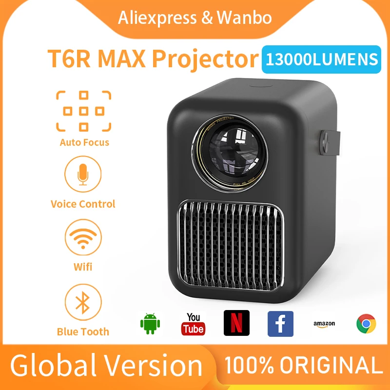 Проектор Wanbo T6R MAX с автофокусом, Full HD, 4K, 1920*1080P, портативный проектор с Wi-Fi, BT, 2 ГБ + 16 ГБ, голосовое управление, 13000 люмен
Проектор Wanbo T6R MAX с автофокусом, Full HD, 4K, 1920*1080P, портативный проектор с Wi-Fi, BT, 2 ГБ + 16 ГБ, голосовое управление, 13000 люмен