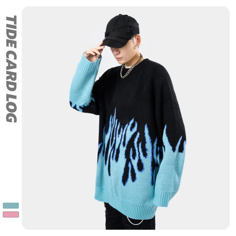 European and American high street oversize lovers round neck Pullover autumn and winter lazy wind flame knitted
European and American high street oversize lovers round neck Pullover autumn and winter lazy wind flame knitted