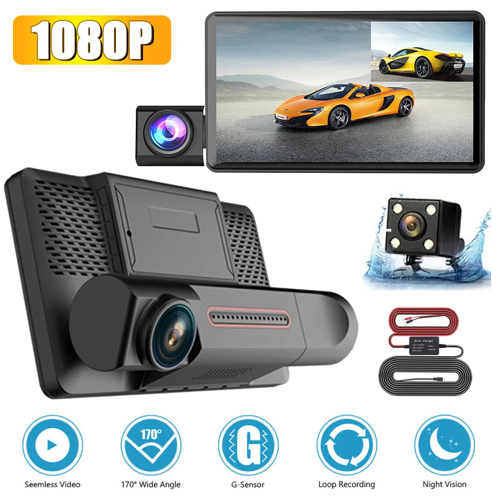 Car Dash Cam 1080P Front Cabin And Rear Car DVR Camera 4" Video Recorder Night Vison G-Sensor Loop Recording 24h Parking Monitor
Car Dash Cam 1080P Front Cabin And Rear Car DVR Camera 4" Video Recorder Night Vison G-Sensor Loop Recording 24h Parking Monitor