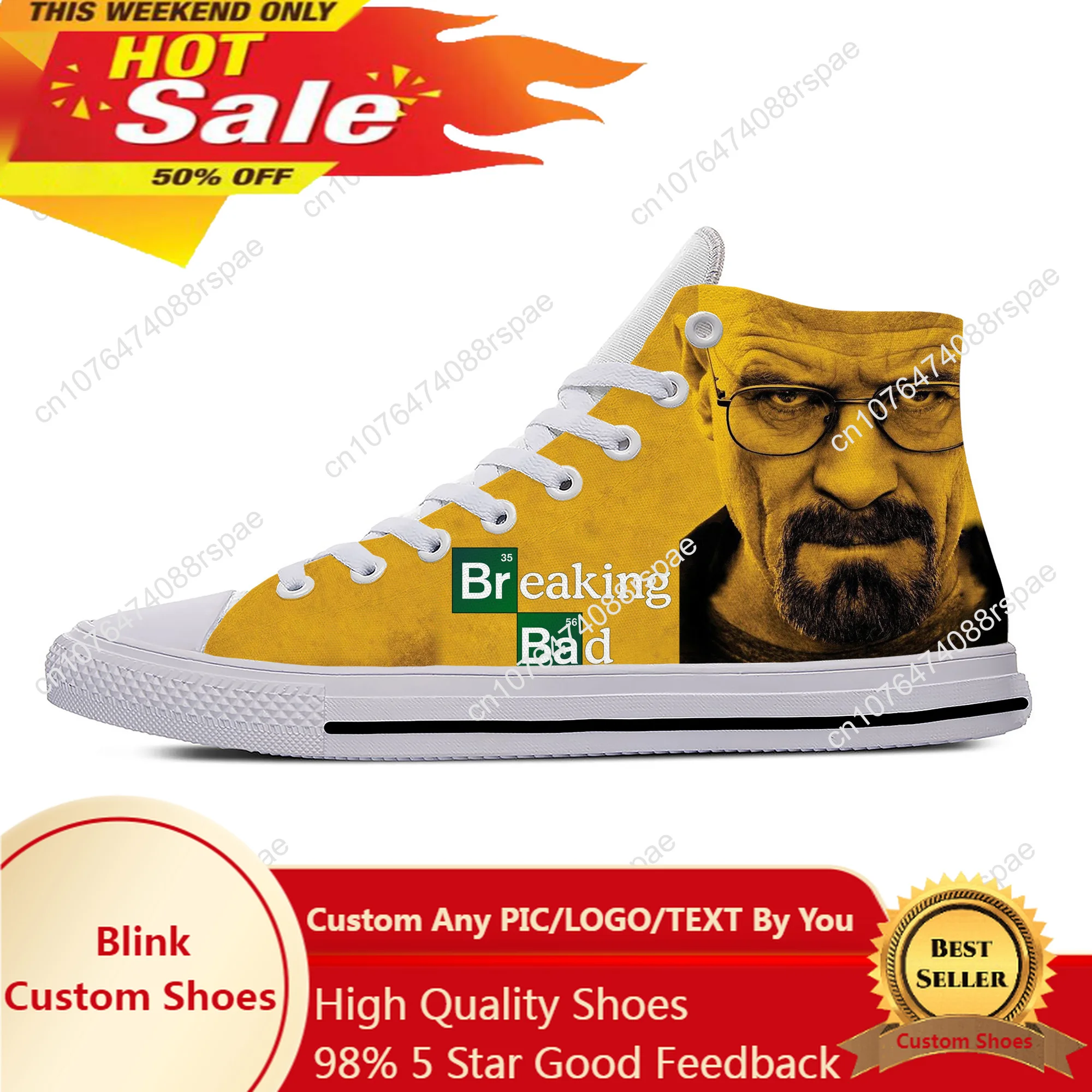 Movie Breaking Bad High Top Sneakers Mens Womens Teenager Casual Shoes Canvas Running Shoes 3D Print Breathable Lightweight shoe
Movie Breaking Bad High Top Sneakers Mens Womens Teenager Casual Shoes Canvas Running Shoes 3D Print Breathable Lightweight shoe