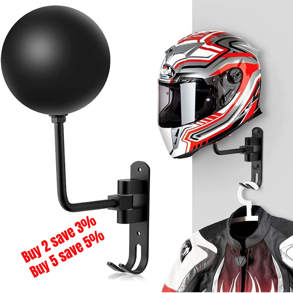 Motorcycle Helmet Rack Wall-mounted 180-degree Rotation Helmet Hanger Display Holder With Double Hook For Coats Caps Hats
Motorcycle Helmet Rack Wall-mounted 180-degree Rotation Helmet Hanger Display Holder With Double Hook For Coats Caps Hats