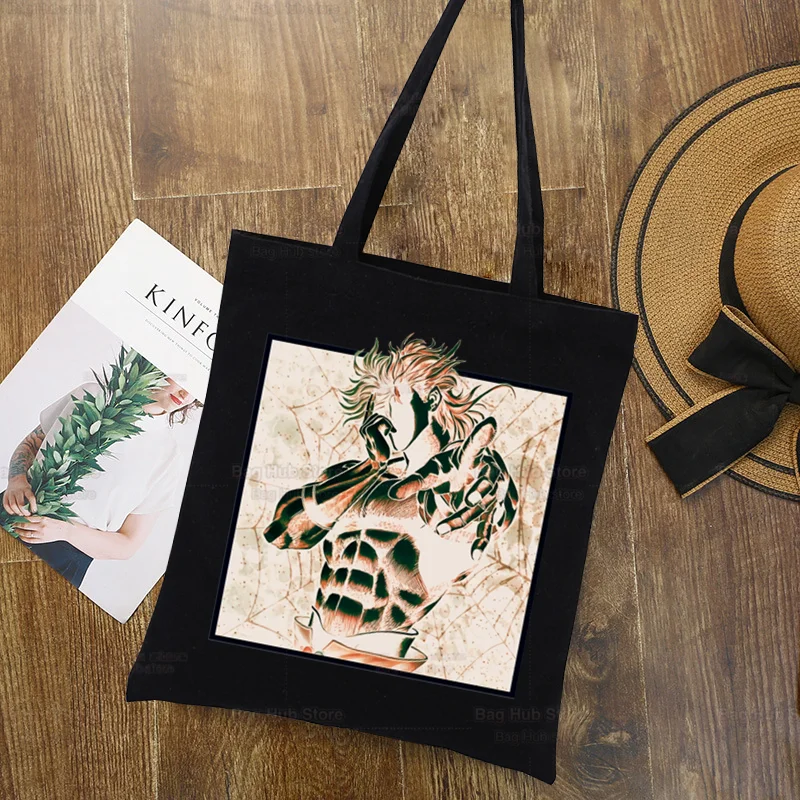JOJO's Bizarre Adventure Anime Black Shopping Bag JOJO Design Unisex Fashion Travel Manga Kujo Jotaro Canvas Bags
JOJO's Bizarre Adventure Anime Black Shopping Bag JOJO Design Unisex Fashion Travel Manga Kujo Jotaro Canvas Bags