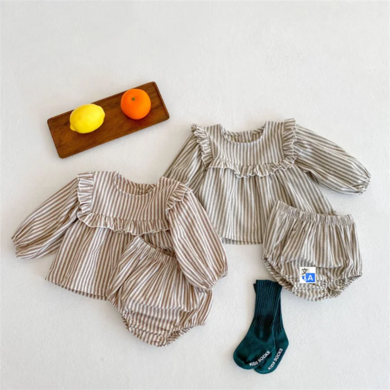 2022 New Cotton Kids Clothes Girls Outfits Toddler Baby Girl Clothing Sets Spring Casual Striped Long Sleeve Top+Shorts Suit
2022 New Cotton Kids Clothes Girls Outfits Toddler Baby Girl Clothing Sets Spring Casual Striped Long Sleeve Top+Shorts Suit