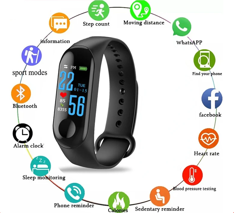 For Apple Xiaomi Huawei M3 Tracker Watch Pressure Monitoring Tracker Wristband Smart Watch Blood Pressure Monitoring Sports
For Apple Xiaomi Huawei M3 Tracker Watch Pressure Monitoring Tracker Wristband Smart Watch Blood Pressure Monitoring Sports