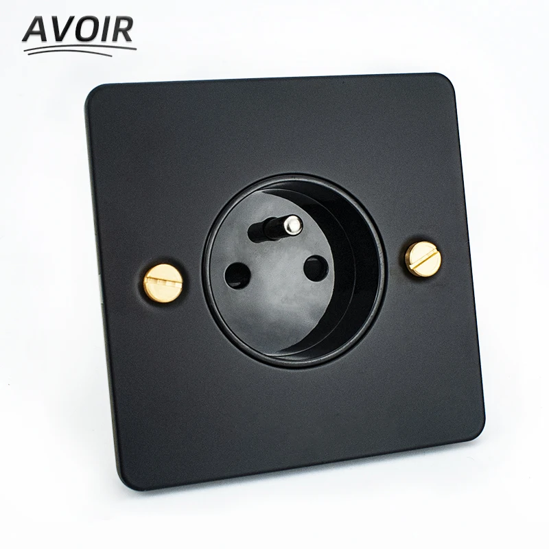 Avoir Black Stainless Steel Wall Light Switch Carved Brass Lever Toggle Switch EU FR Usb Electrical Outlets Sockets And Switches 
Avoir Black Stainless Steel Wall Light Switch Carved Brass Lever Toggle Switch EU FR Usb Electrical Outlets Sockets And Switches