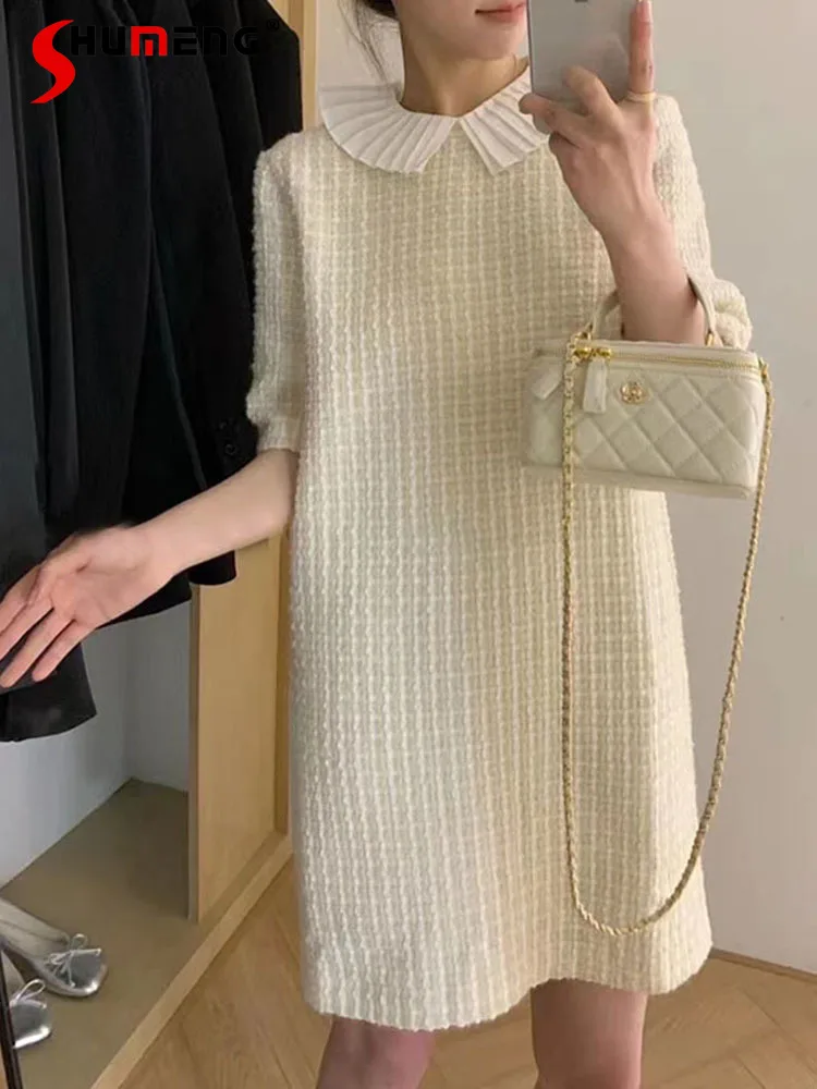 Simple Dresses Ladies Short Sleeve Loose Waist Pullover 2022 New High-End Fashion Clothing Peter Pan Collar Women's Dresses
Simple Dresses Ladies Short Sleeve Loose Waist Pullover 2022 New High-End Fashion Clothing Peter Pan Collar Women's Dresses