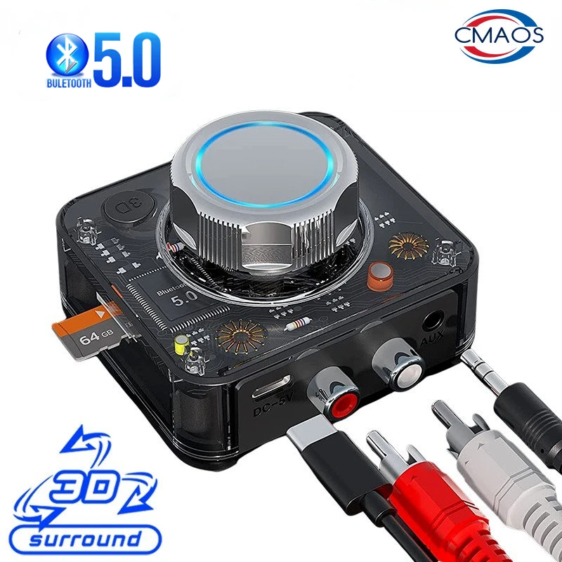 

Bluetooth 5.0 Audio Receiver 3D Stereo Music Wireless Adapter TF Card RCA 3.5mm 3.5 AUX Jack For Car kit Wired Speaker Headphone