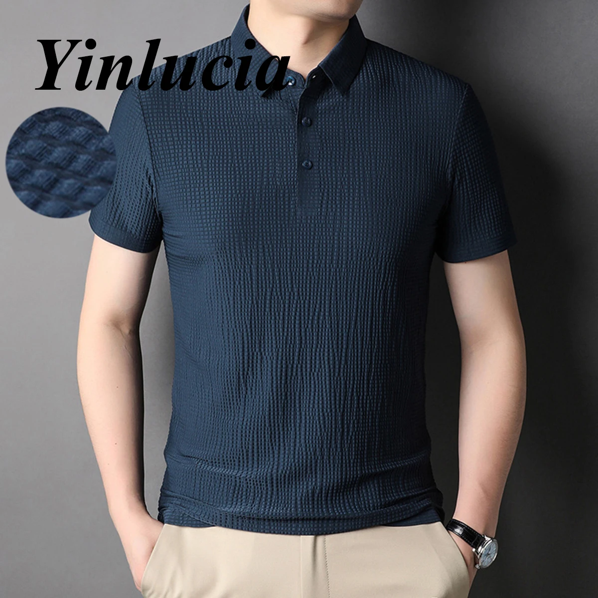 T Shirt For Men Polo Shirts Solid Color Small Plaid pleated T-Shirts Designer Clothes Polos Classic Office Tops Business Tee 
T Shirt For Men Polo Shirts Solid Color Small Plaid pleated T-Shirts Designer Clothes Polos Classic Office Tops Business Tee