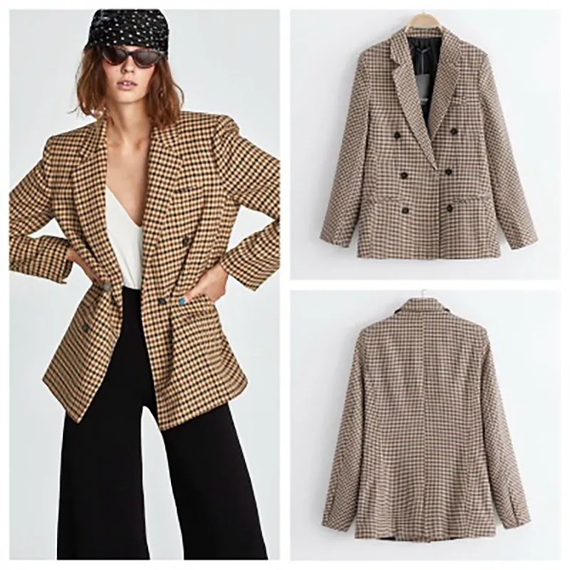 Khaki European and Beautiful Women's Blazer New Plaid Double-breasted Plaid Jacket Blazer 2023 Autumn and Spring Blazer Women's
Khaki European and Beautiful Women's Blazer New Plaid Double-breasted Plaid Jacket Blazer 2023 Autumn and Spring Blazer Women's