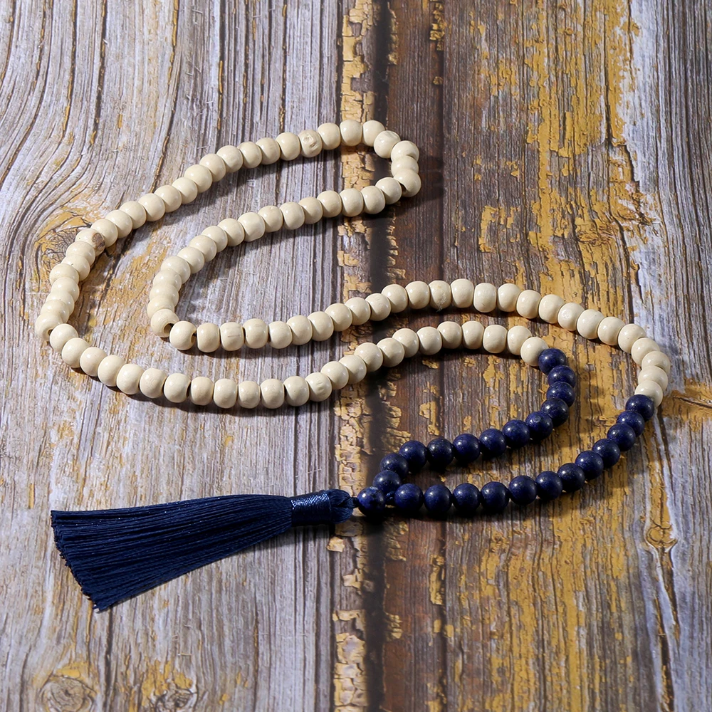 YUOKIAA 8mm Long Wooden Beads Necklace for Women Men Handmade Natural Stones Lapis Lazuli Japamala Meditation Yoga Jewelry
YUOKIAA 8mm Long Wooden Beads Necklace for Women Men Handmade Natural Stones Lapis Lazuli Japamala Meditation Yoga Jewelry