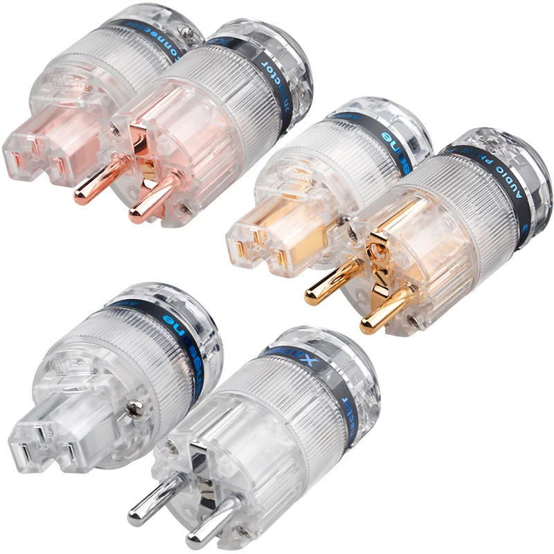 High End US & EU AC Power Plug Adapter Transparent Shell IEC Connector for DIY HiFi Audio Cable
High End US & EU AC Power Plug Adapter Transparent Shell IEC Connector for DIY HiFi Audio Cable
