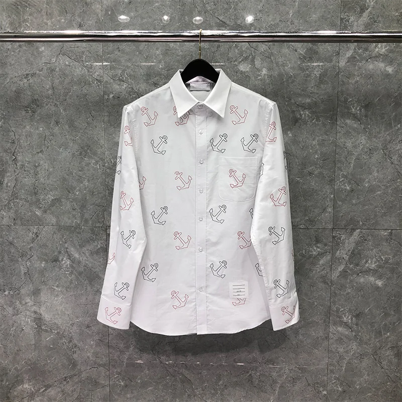 TB THOM Shirt Spring Autunm Fashion Brand Men's Shirt Boat Anchor Pattern Casual Cotton Oxford Slim Custom Wholesale TB Shirt
TB THOM Shirt Spring Autunm Fashion Brand Men's Shirt Boat Anchor Pattern Casual Cotton Oxford Slim Custom Wholesale TB Shirt
