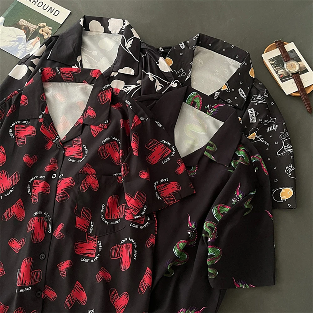 2022 Summer Spring Women Blouses BF Style Shirts Harajuku Tops Dragon Printing Short Sleeve Shirts Female Streetwear
2022 Summer Spring Women Blouses BF Style Shirts Harajuku Tops Dragon Printing Short Sleeve Shirts Female Streetwear
