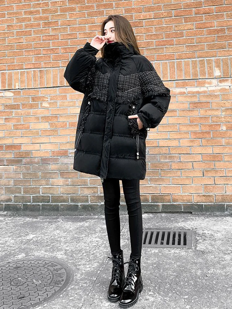 KBAT 2023 Vintage Small Fragrance Tweed Jacket Warm Coat Long Parka Loose Cotton Padded Jakcet Female Patchwork Outerwear
KBAT 2023 Vintage Small Fragrance Tweed Jacket Warm Coat Long Parka Loose Cotton Padded Jakcet Female Patchwork Outerwear