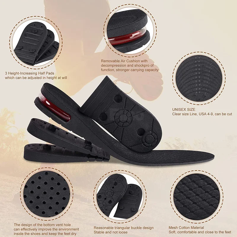Air Shoes Lifts Inserts Height Increase Variable Pad 3-9cm Insole Cushion Height Adjustable Cut Women Foot Insoles Men
Air Shoes Lifts Inserts Height Increase Variable Pad 3-9cm Insole Cushion Height Adjustable Cut Women Foot Insoles Men
