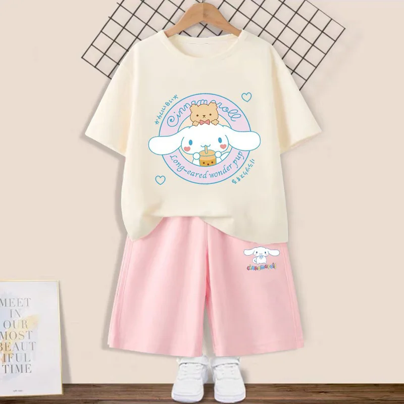 2pcs/Sets Summer Sanrio Kuromi Cinnamoroll Hellokitty Cotton Set Fashion Girls' T-Shirt Shorts Children'S Casual Wear Sportswear
2pcs/Sets Summer Sanrio Kuromi Cinnamoroll Hellokitty Cotton Set Fashion Girls' T-Shirt Shorts Children'S Casual Wear Sportswear