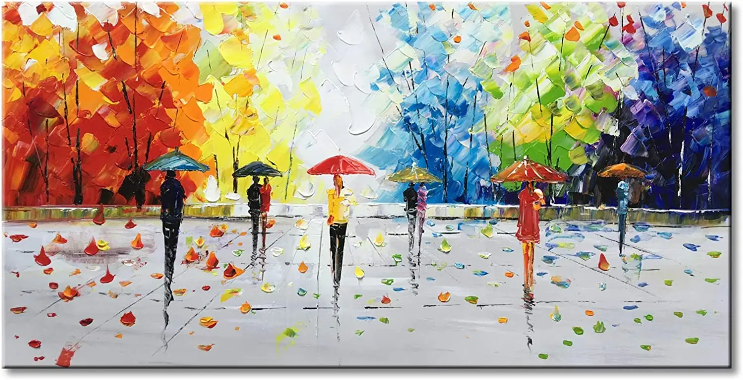 Hand-painted Modern Abstract Landscape Wall Art People Walking Oil Painting on Canvas for Living Room Home Decor Thick Oil
Hand-painted Modern Abstract Landscape Wall Art People Walking Oil Painting on Canvas for Living Room Home Decor Thick Oil