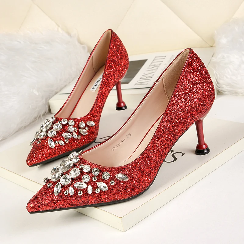 2022 New Women Pumps Classic Sequined Shallow Women High Heels Sexy Pointed Wedding Shoes Party Rhinestone Heels Women Shoes
2022 New Women Pumps Classic Sequined Shallow Women High Heels Sexy Pointed Wedding Shoes Party Rhinestone Heels Women Shoes