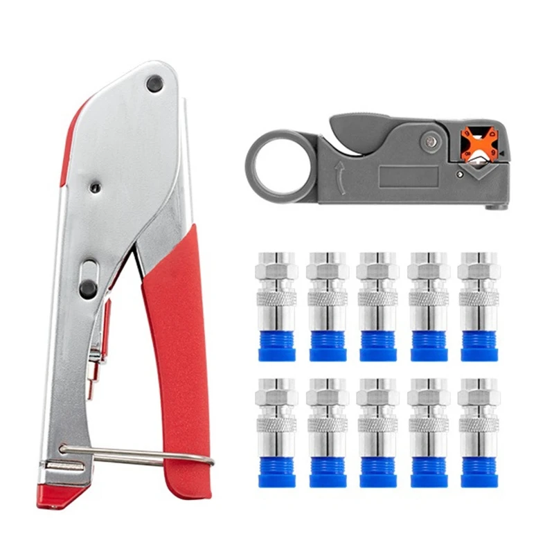Y1AE Multitool Wire Stripping Squeezing Pliers Coaxial Cable Press Clamp RG59 RG6 Cable TV Crimping Tool Set with F Head
Y1AE Multitool Wire Stripping Squeezing Pliers Coaxial Cable Press Clamp RG59 RG6 Cable TV Crimping Tool Set with F Head