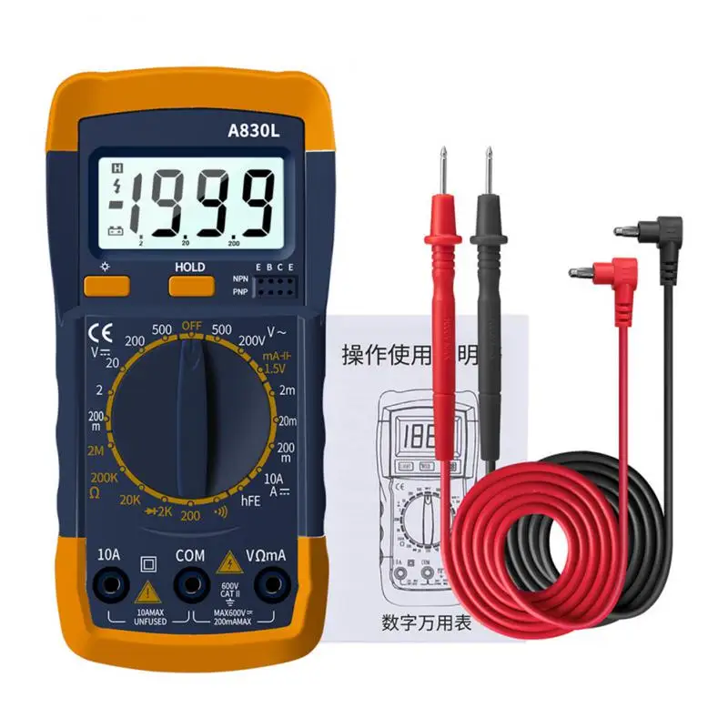 

A830l Ac Dc Voltage Multimeter Lcd Digital Ac Dc Current Meter Current Tester Tools And Gadgets With Buzzer Function