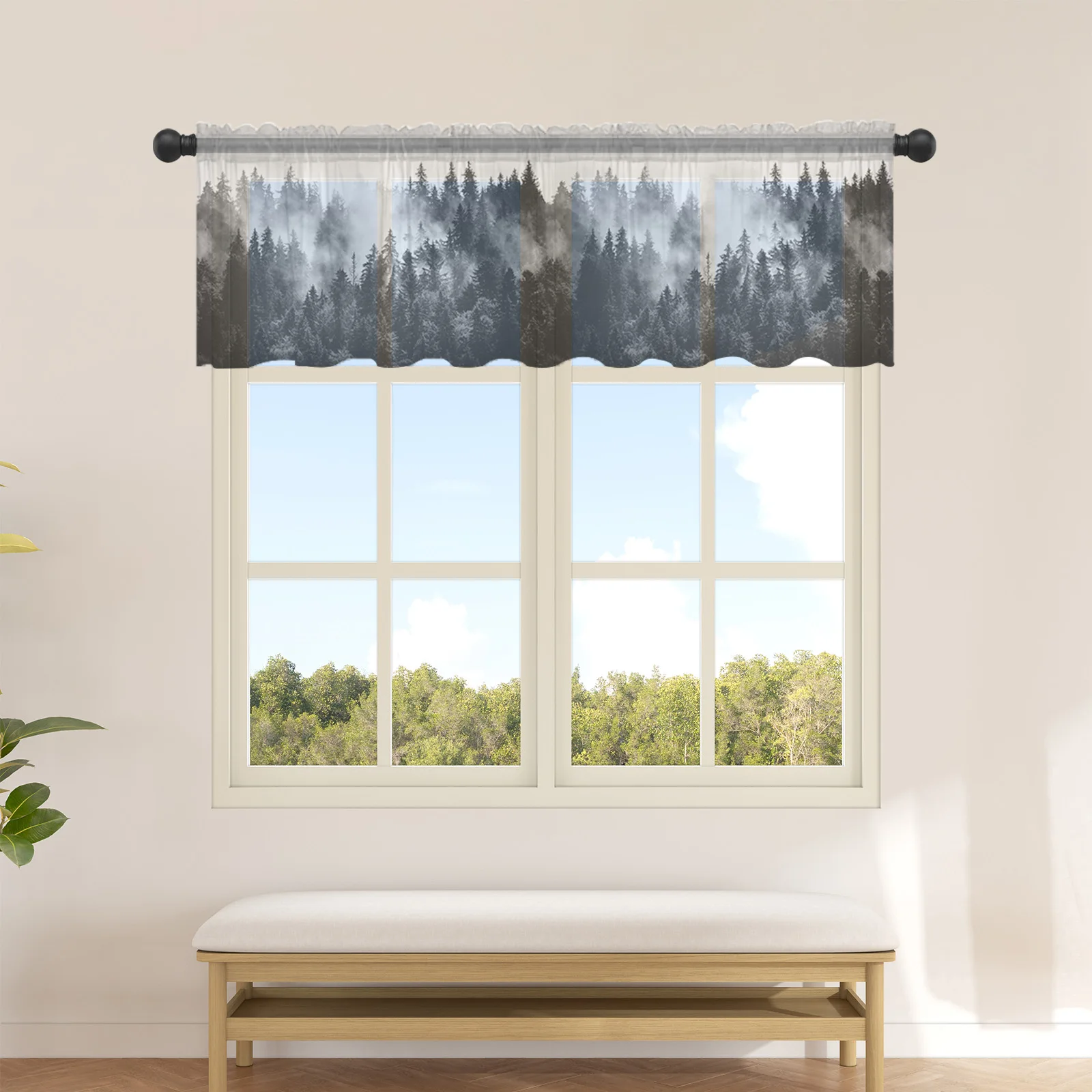 Forest Tree Simplicity Short Tulle Curtains for Kitchen Cafe Sheer Voile Half-Curtain for Bedroom Doorway
Forest Tree Simplicity Short Tulle Curtains for Kitchen Cafe Sheer Voile Half-Curtain for Bedroom Doorway