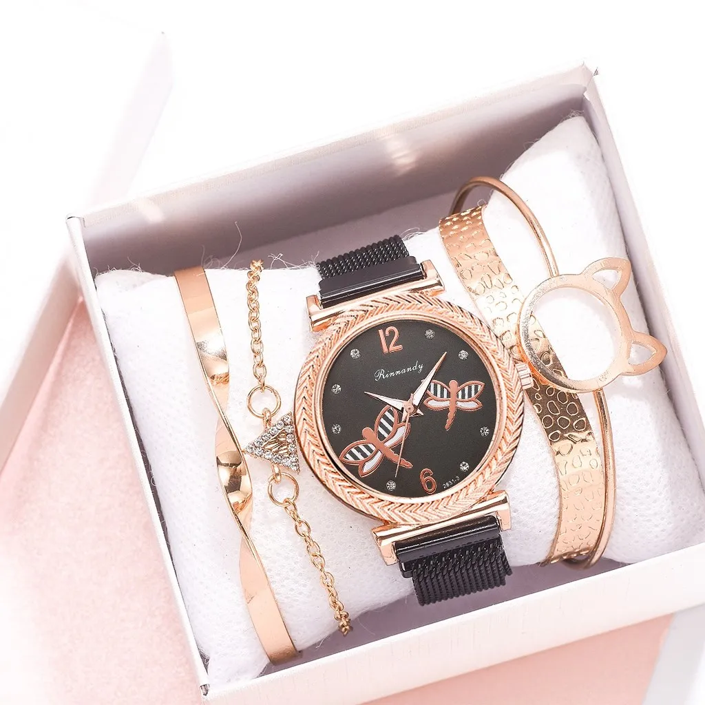 5pcs Set Fashion Women Watches Luxury Magnet Buckle Watch Ladies Mesh Dress Quartz Wrist Watch Bracelet Set Reloj Mujer Dropship
5pcs Set Fashion Women Watches Luxury Magnet Buckle Watch Ladies Mesh Dress Quartz Wrist Watch Bracelet Set Reloj Mujer Dropship
