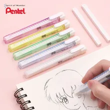 1 Stuk Pentel Gum ZE81 Candy Color Serie Hand-push Pen Type Verwijderbare Kern Intrekbare Schede PVC-vrije Veiligheidsgum