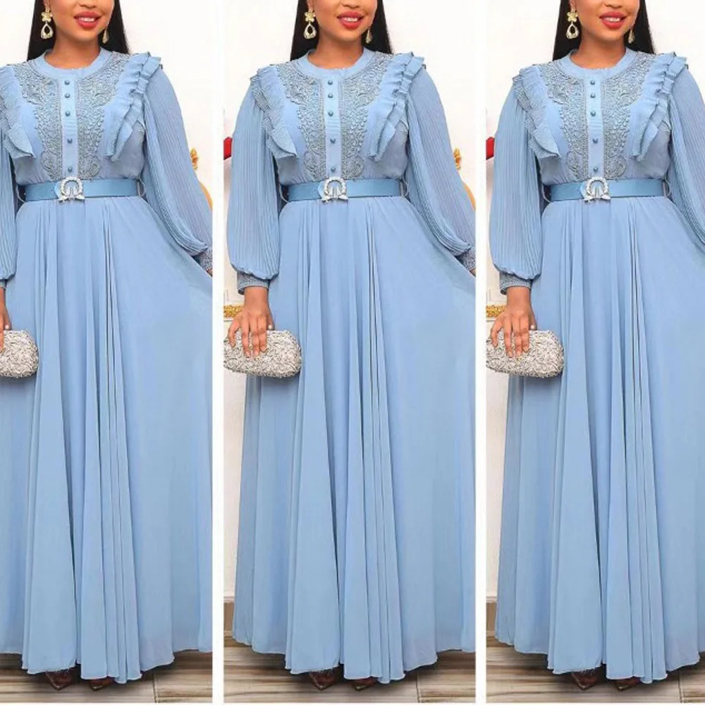 Plus Size Dresses for African Ladies Full Sleeve High Waisted Chiffon Solid Floor Length Elegant Evening Night Party Vestidos
Plus Size Dresses for African Ladies Full Sleeve High Waisted Chiffon Solid Floor Length Elegant Evening Night Party Vestidos