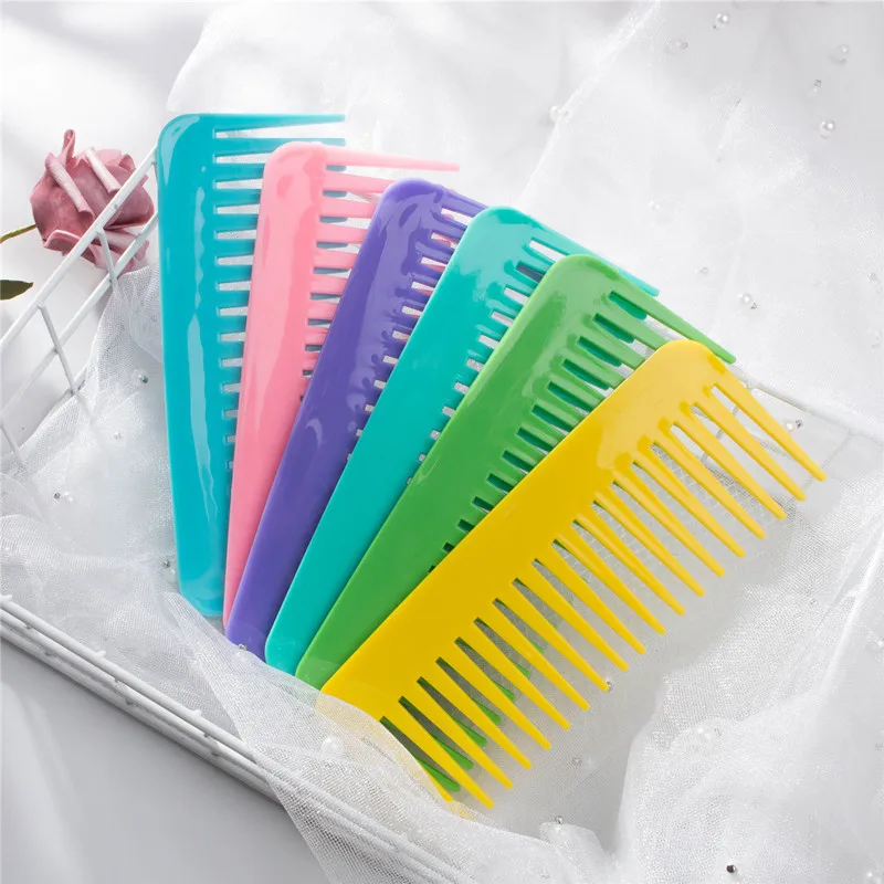 

HEALLOR Rectangular Wide Tooth Comb Plastic Flat Comb Hair Massage Smoothing Comb Hairdressing Comb Styling Tool