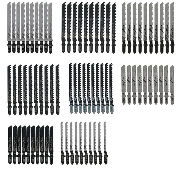 80Pcs Jigsaw Blades Set T Shank Blades Fast Wood Metal Cutting Blades T118A/T118B/T101AO/T101B/T101BR/T144D/T244D/T111C
80Pcs Jigsaw Blades Set T Shank Blades Fast Wood Metal Cutting Blades T118A/T118B/T101AO/T101B/T101BR/T144D/T244D/T111C