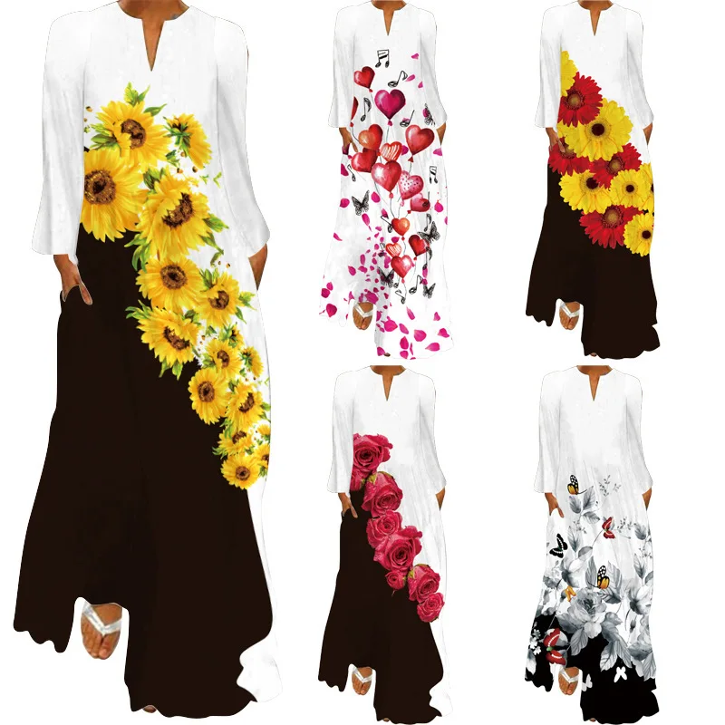 2021 Independent Station Popular Fresh Sweet Women's Clothing V-neck Swing Sunflower Printed Dress
2021 Independent Station Popular Fresh Sweet Women's Clothing V-neck Swing Sunflower Printed Dress