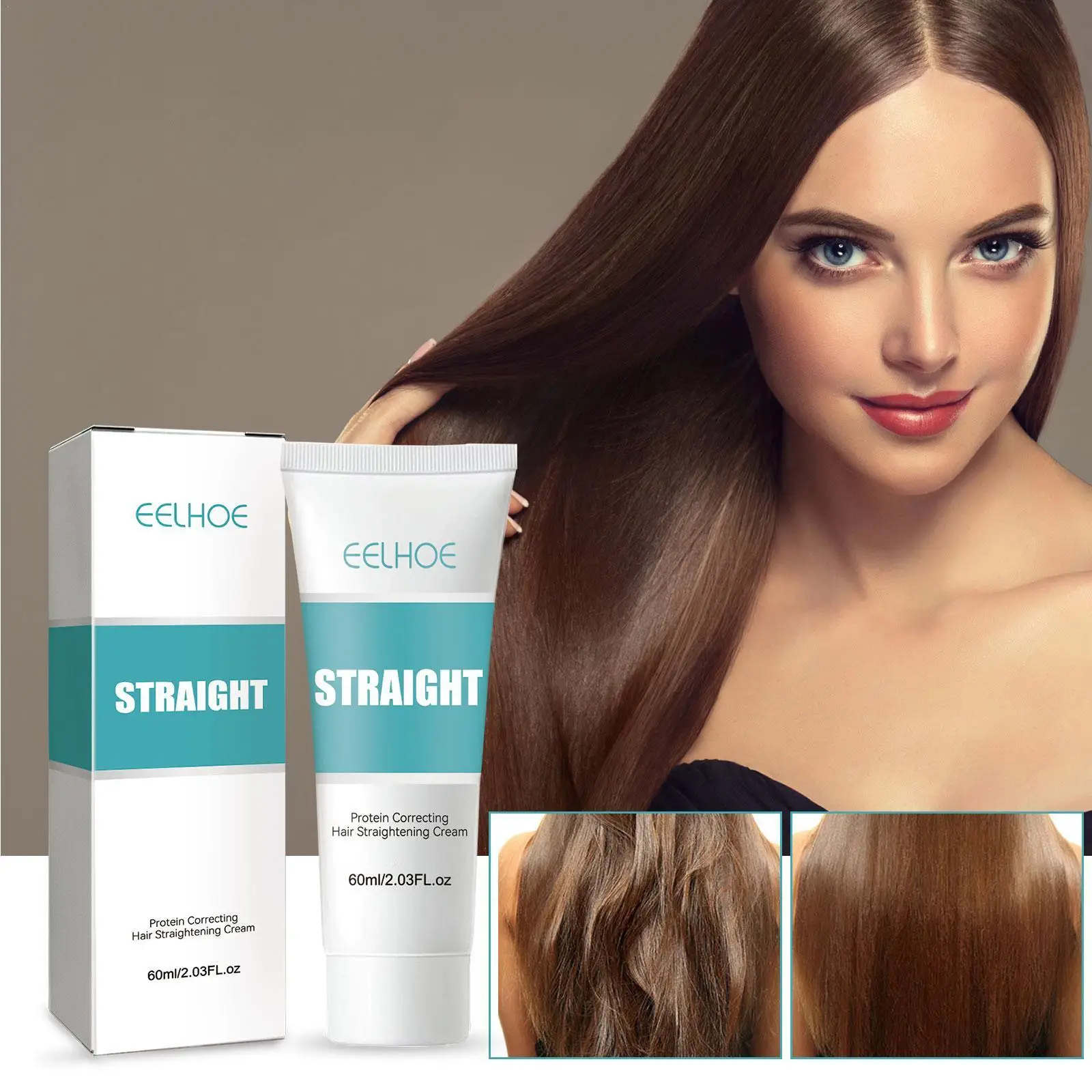 

60ml Protein Correction Keratin Hair Straightening Cream Damaged Treatment Faster Smoothing Curly Women Professional Hair Care