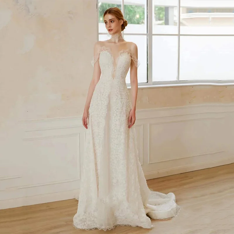 White Mermaid Wedding Dress Lace Light Luxury Heavy Industry Even Elegant Long Bride Gown Women Engagement Dresses Formal Party
White Mermaid Wedding Dress Lace Light Luxury Heavy Industry Even Elegant Long Bride Gown Women Engagement Dresses Formal Party