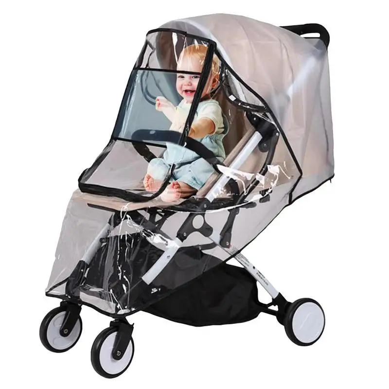 

Stroller Rain Cover Clear Stroller Cover For Baby Stroller Supplies With Mesh Ventilation Holes For Protecting Baby From Snow
