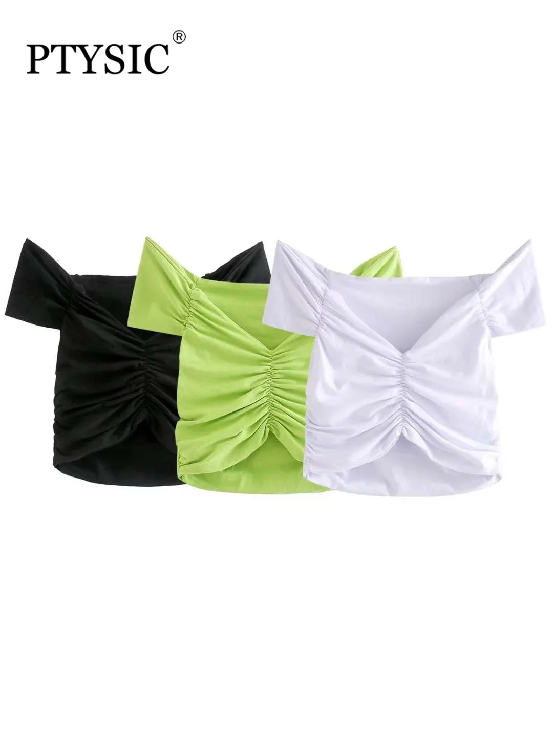 PTYSIC Women Stylish With Solid Folds V-Neck Cropped Tees 2022 New Summer Short Sleeve Casual Normal Female Tops Mujur
PTYSIC Women Stylish With Solid Folds V-Neck Cropped Tees 2022 New Summer Short Sleeve Casual Normal Female Tops Mujur